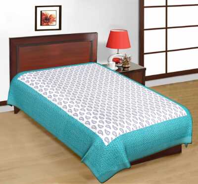 cotton sanganari printed single bedsheets.