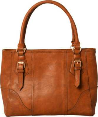 brown leatherette handbag