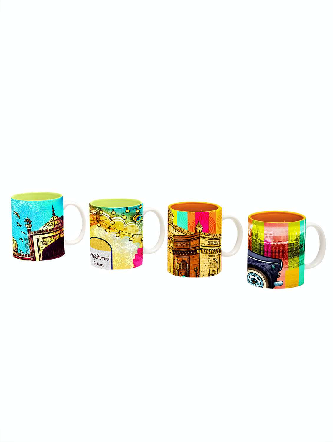 set of 4 porecelain mugs