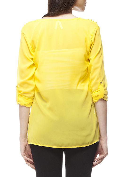 yellow zip & pin tuck top - 9696483 - Standard Image - 2