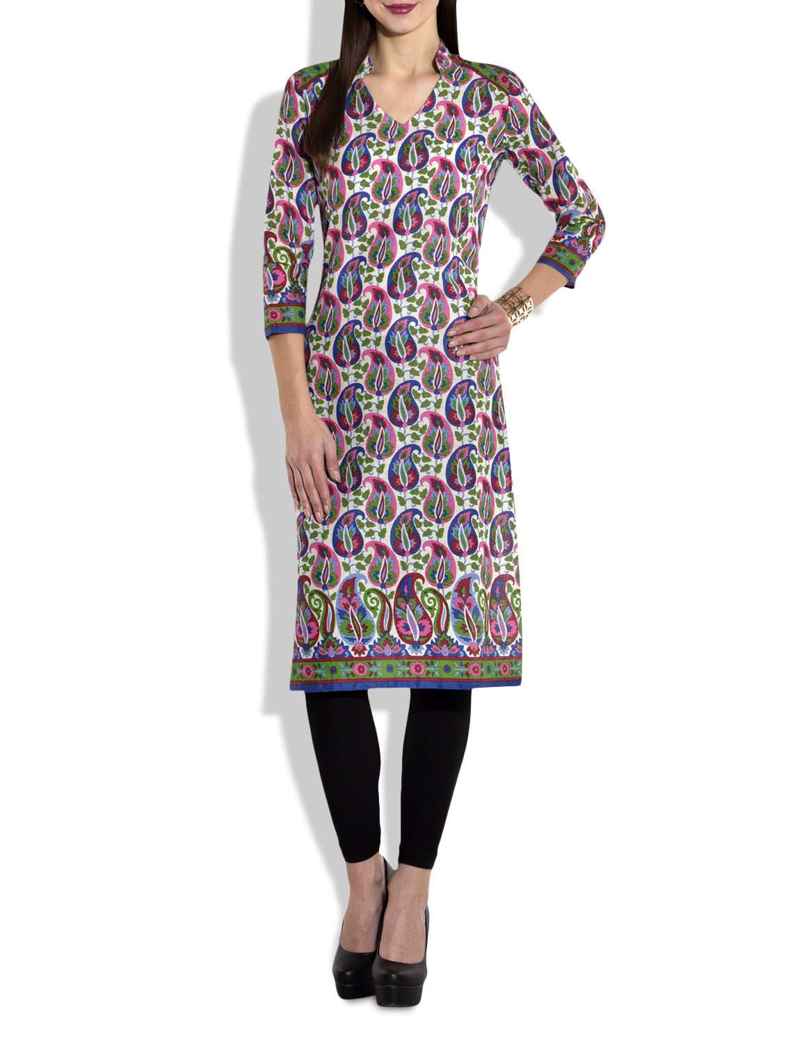 multicolored cotton printed kurta