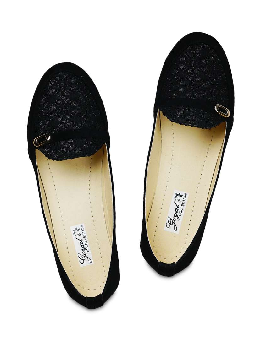 black textured  faux leather loafers