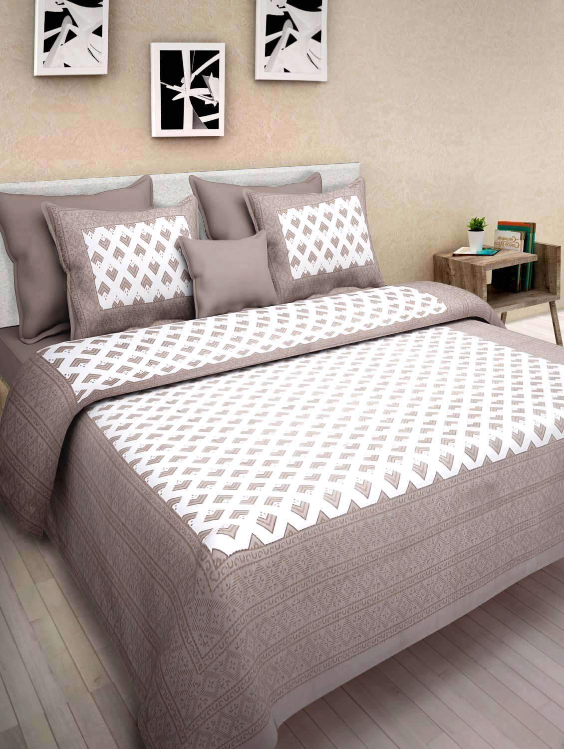 cotton  double bed sheet with 2 pillow cover