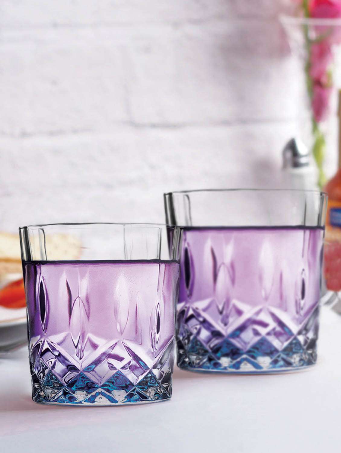 set of 6 clear rocks glasses