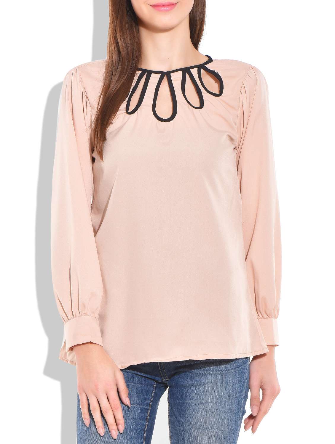 peach full sleeves top