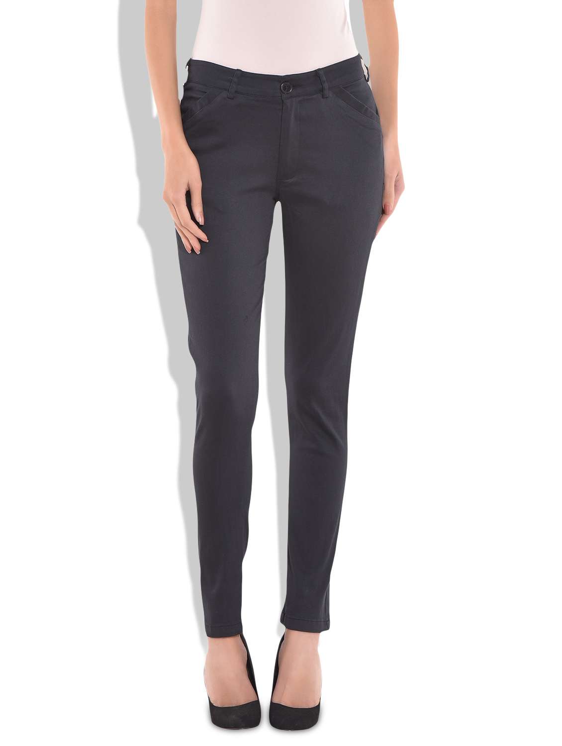 black slim fit formal trousers