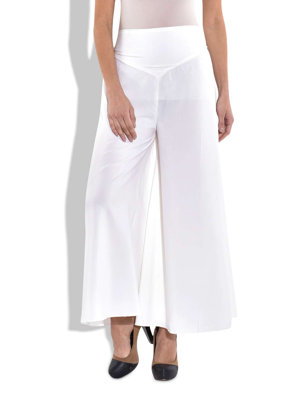  off white poly crepe palazzo