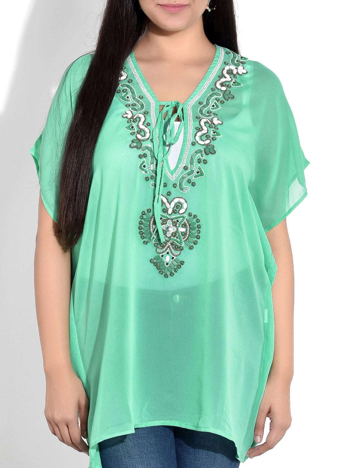 embellished kaftan tunic 