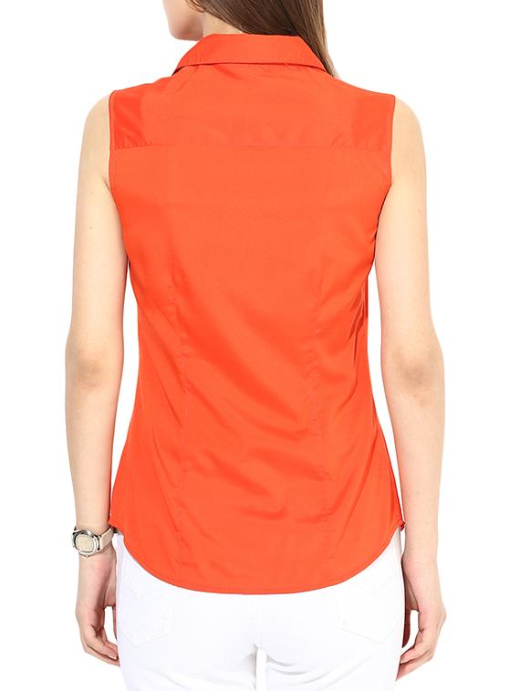 the vanca solid orange sleeveless shirt - 9750732 - Standard Image - 2