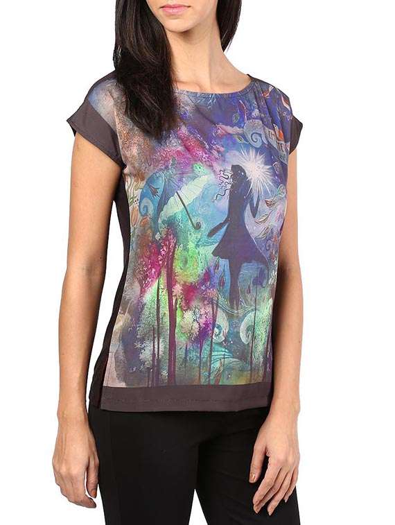 boat neck graphic tee 