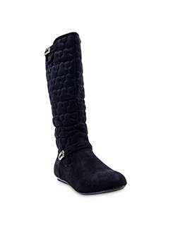 black textured suede  boots
