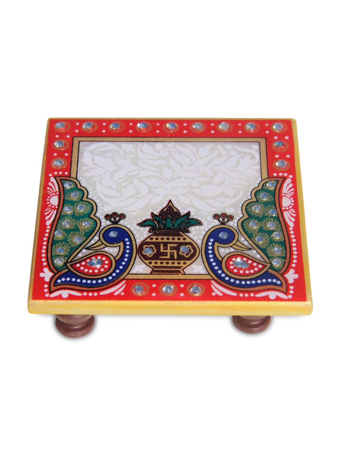 handicrafts paradise marble puja chowki hpmr15077