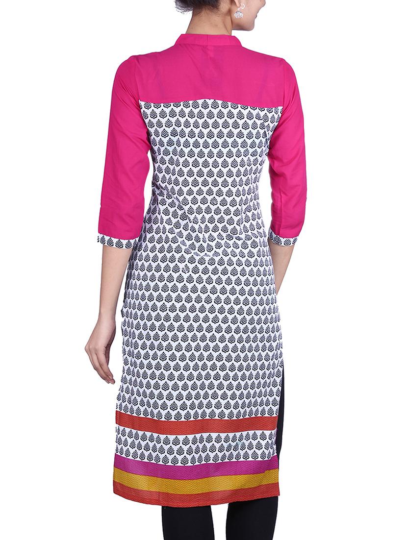 printed straight kurta - 9781917 - Standard Image - 2