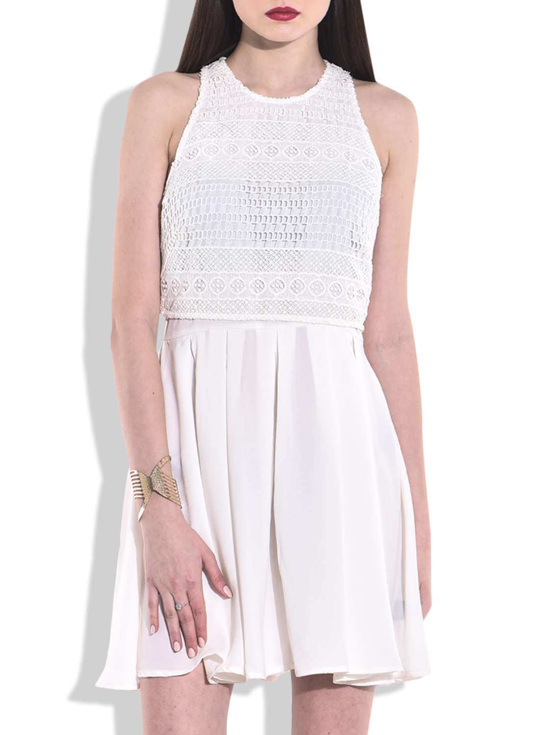white crepe dress