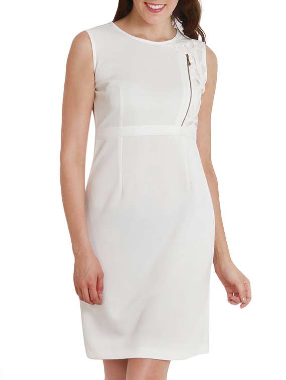solid white casual dress