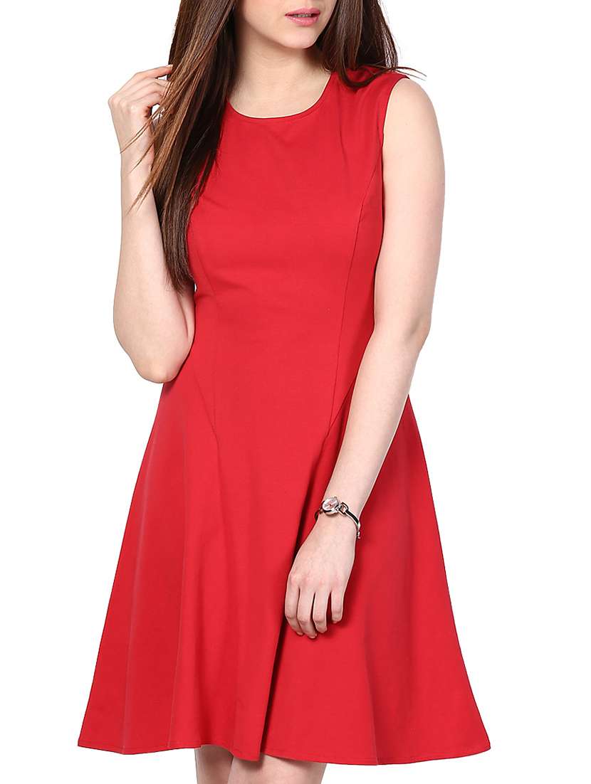 women's fit & flare solid dress