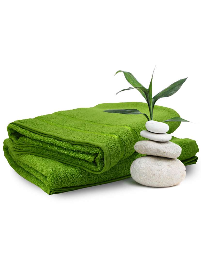 green colour  cotton towel set