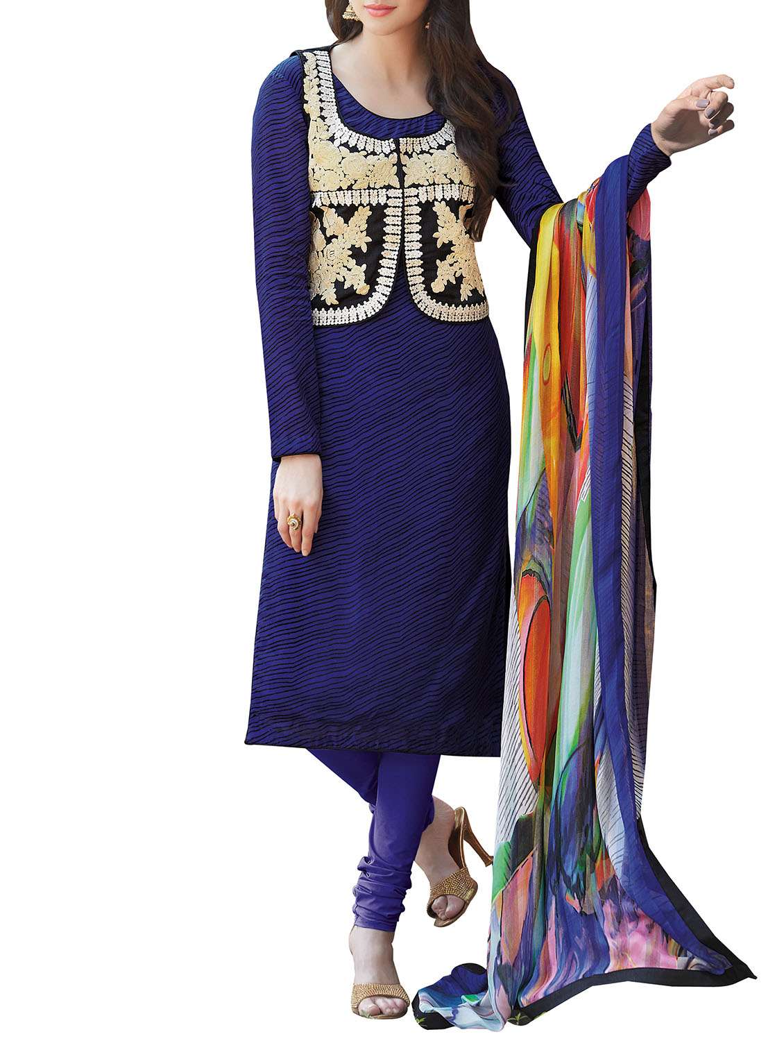 multi colour bhagalpuri silk unstiched suits unstitched suit
