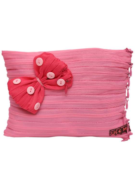 pink polyester pouch