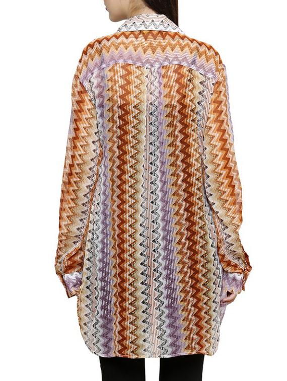 grey printed chiffon shirt tunic - 9841001 - Standard Image - 2