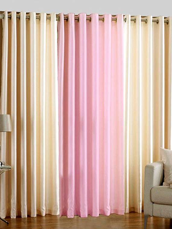 homefab india set of 3 multi-color curtains(hf278)