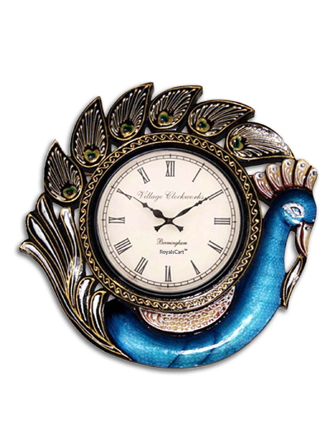 RoyalsCart Peacock Analog Wall Clock ( Height 12 )