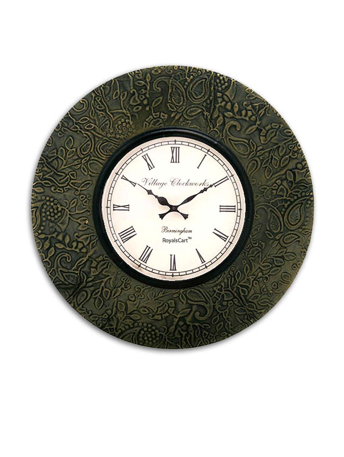 RoyalsCart Dark Antique Analog Wall Clock ( Height 12 )