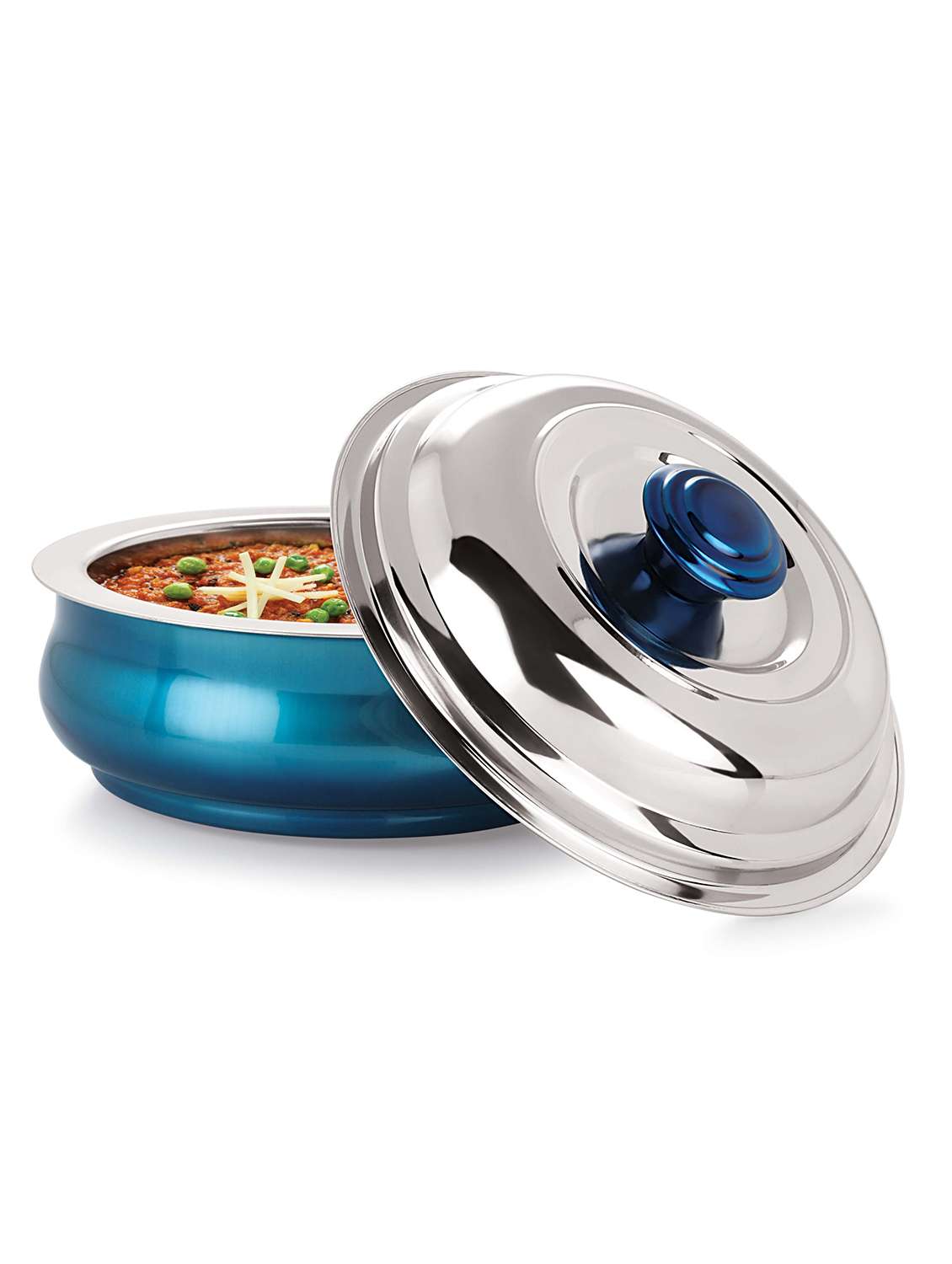 nanonine s.s insulated belly serving pot, 1000ml, blue