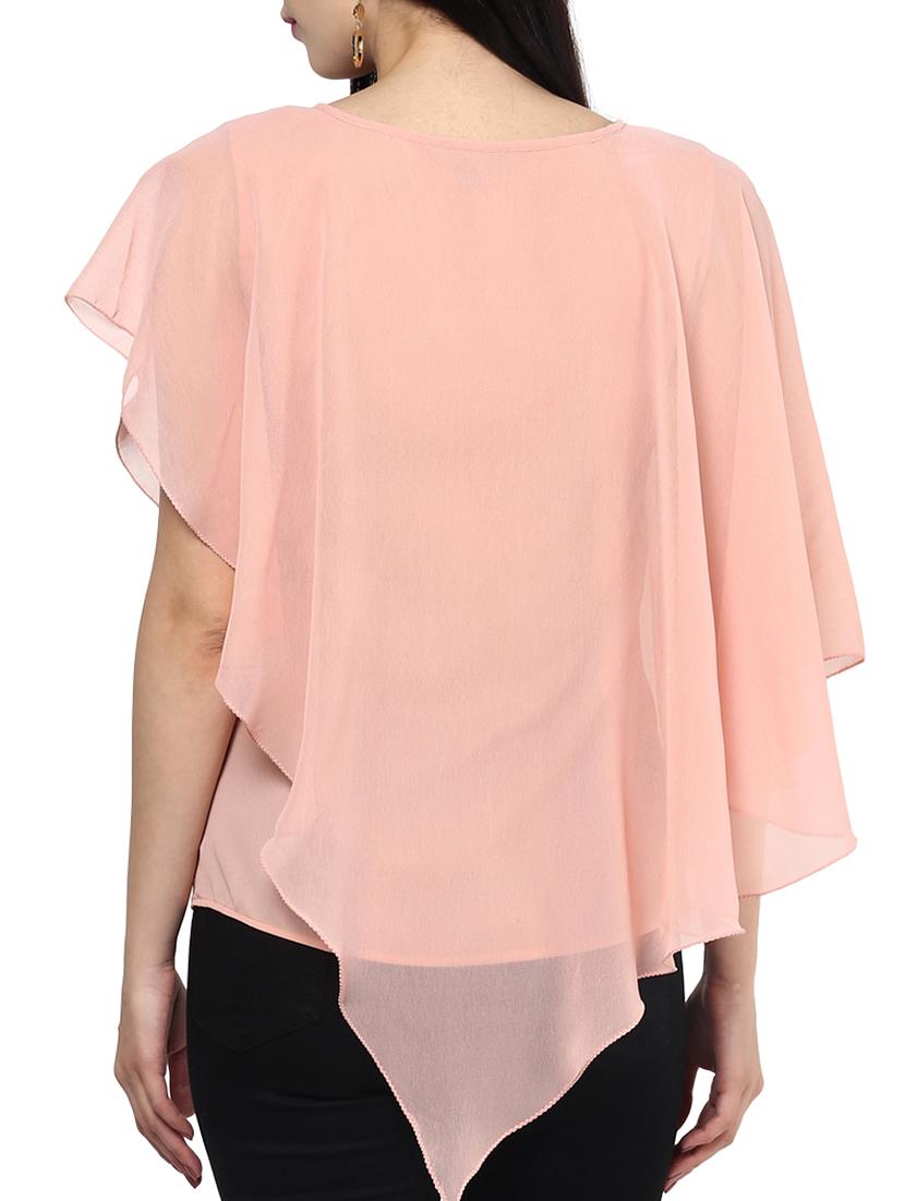 the vanca peach layered georgette top - 9932781 - Standard Image - 2