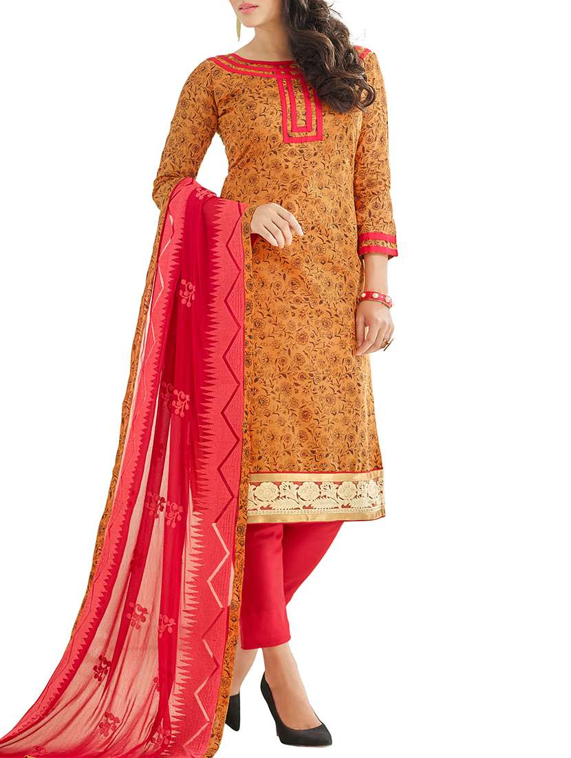 multi chanderi cotton suit