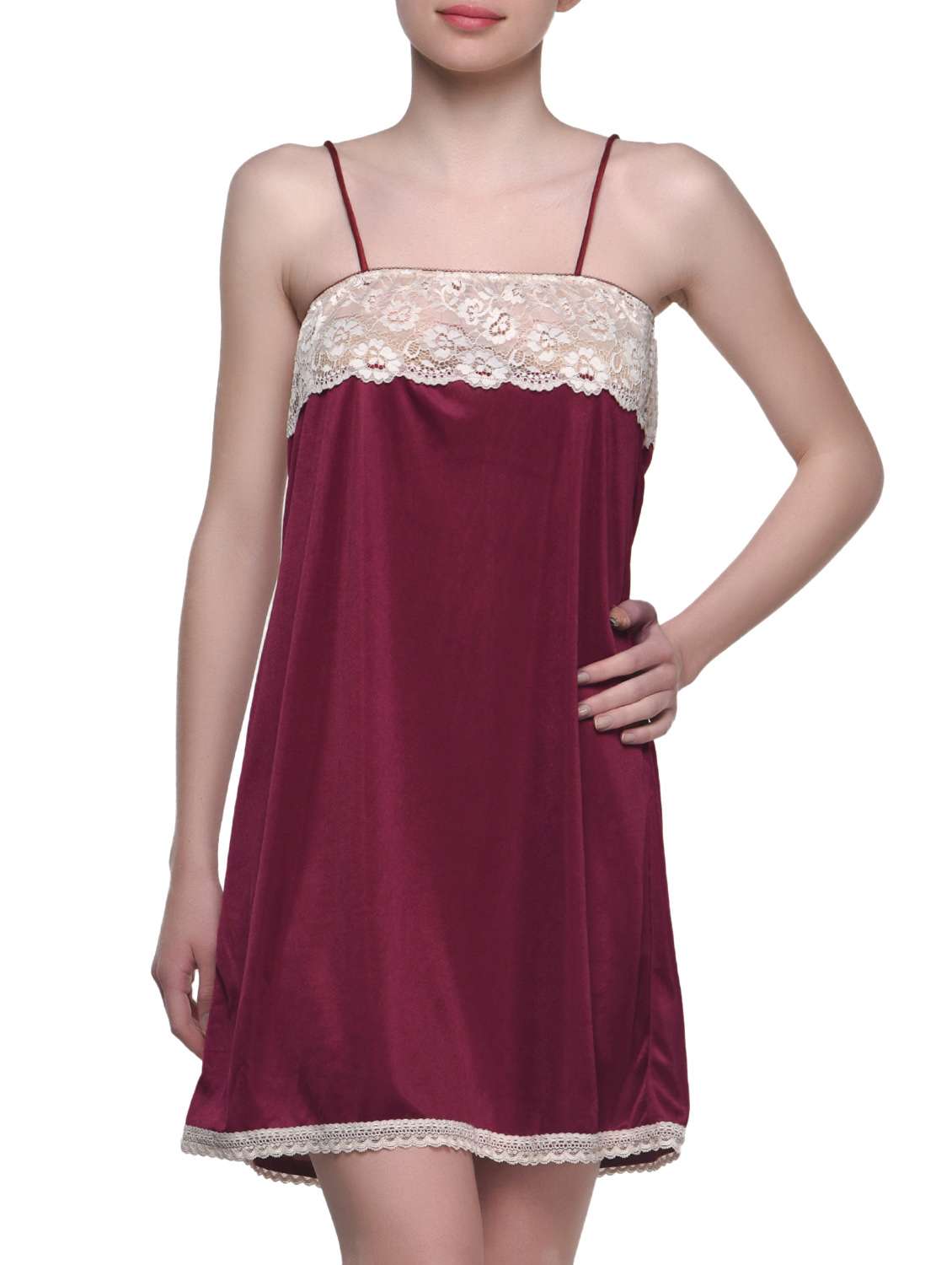 satin short nightslip