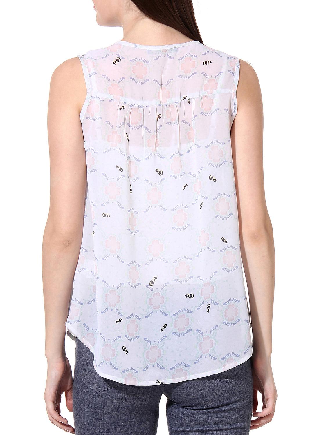 smocked yoke tie up neck top - 9979596 - Standard Image - 2