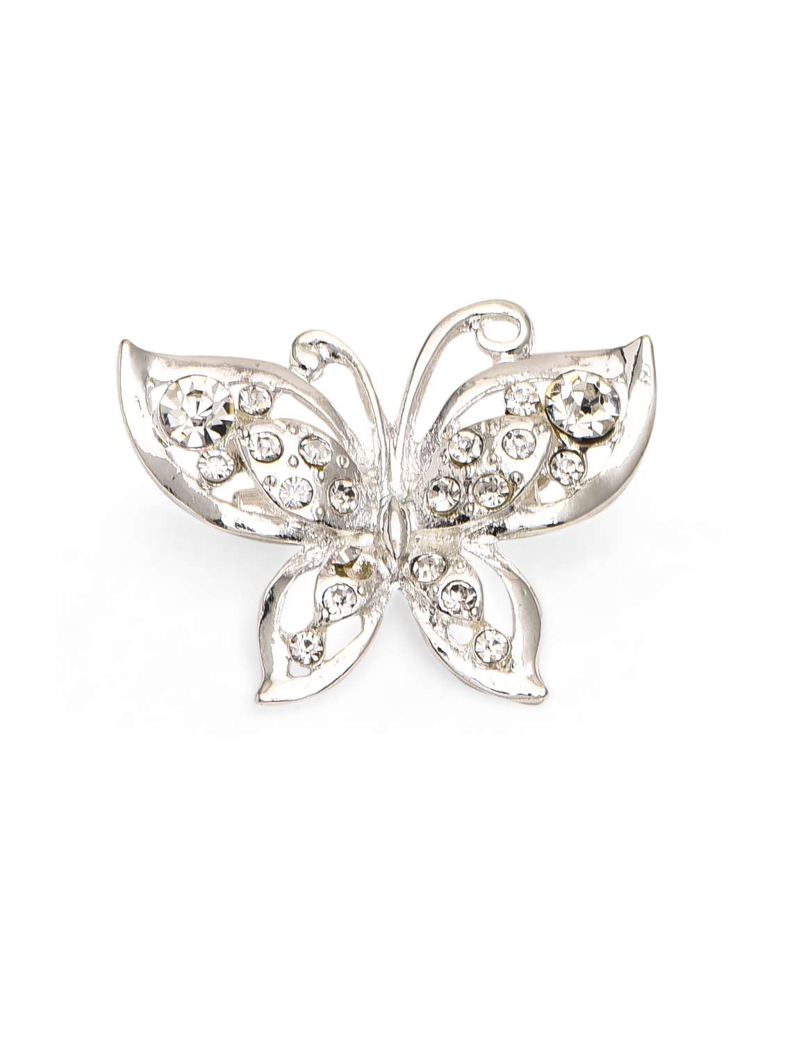 silver plated butterfly shaped brooch