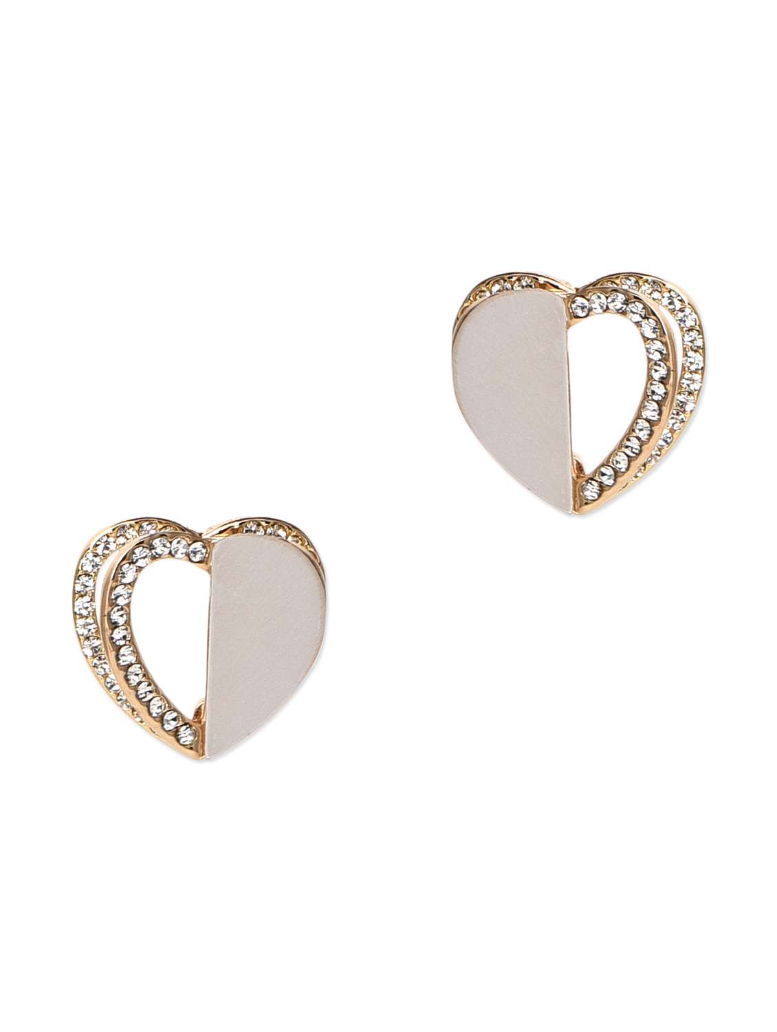 white heart shaped earring