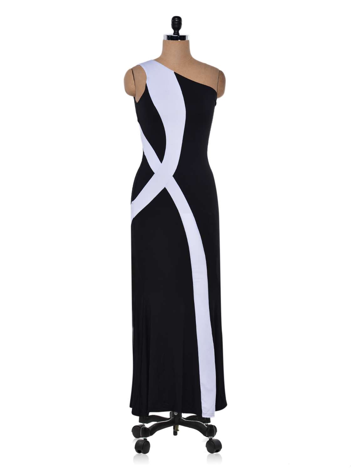 fluid monochrome floor-length dress