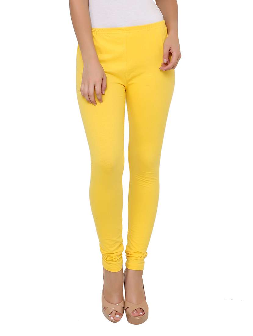 yellow cotton, lycra legging